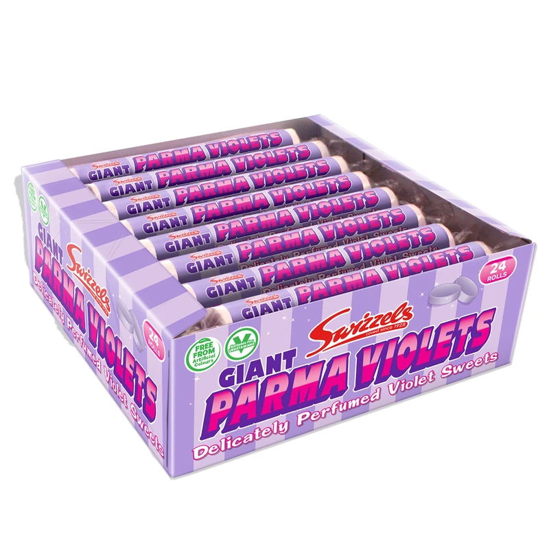 Swizzels Giant Parma Violets 24 Rolls (24 x 40 g), Pack of 1