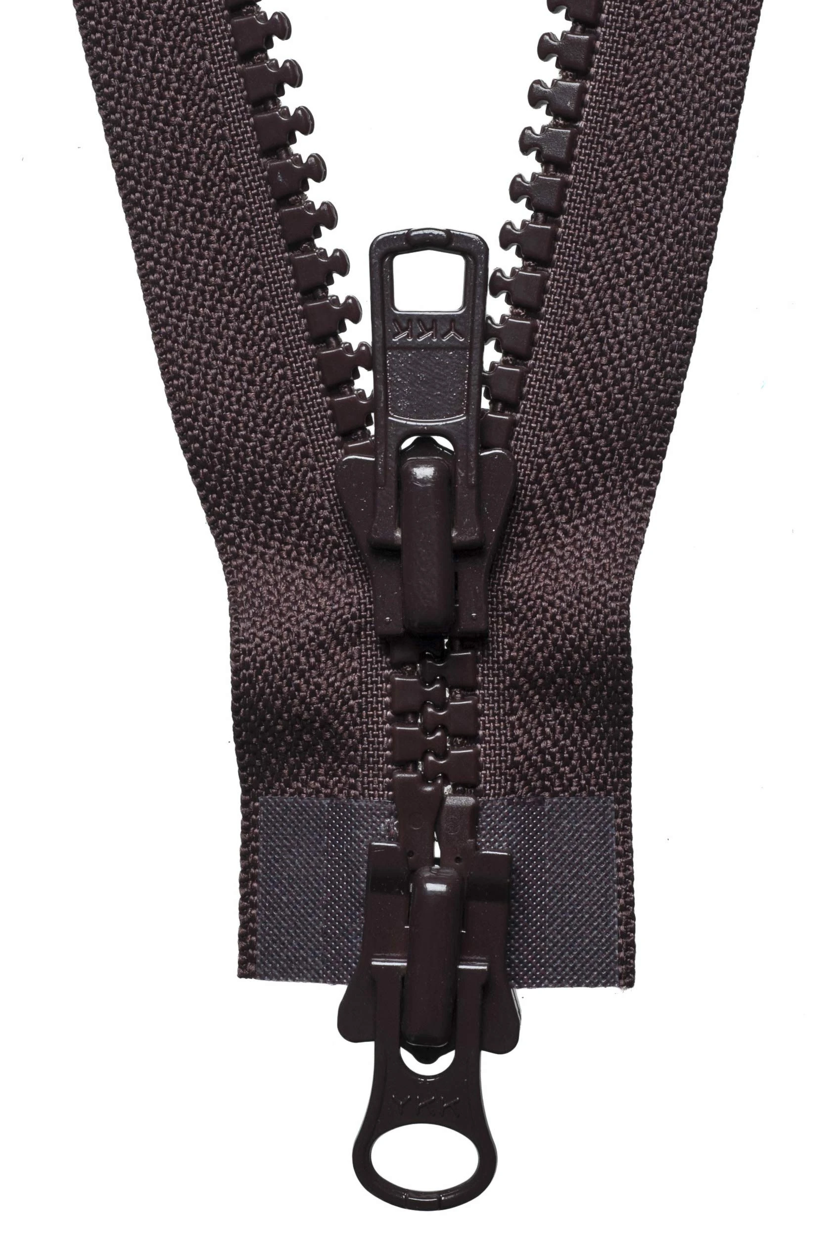 YKK Two Way Slider Zip, No. 570 Brown, 76 cm Length