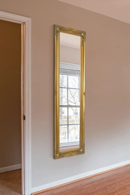 5Ft6 X 1Ft6 167cm X 45cm Large Gold Antique Style Dress Wall Mirror Rectangle