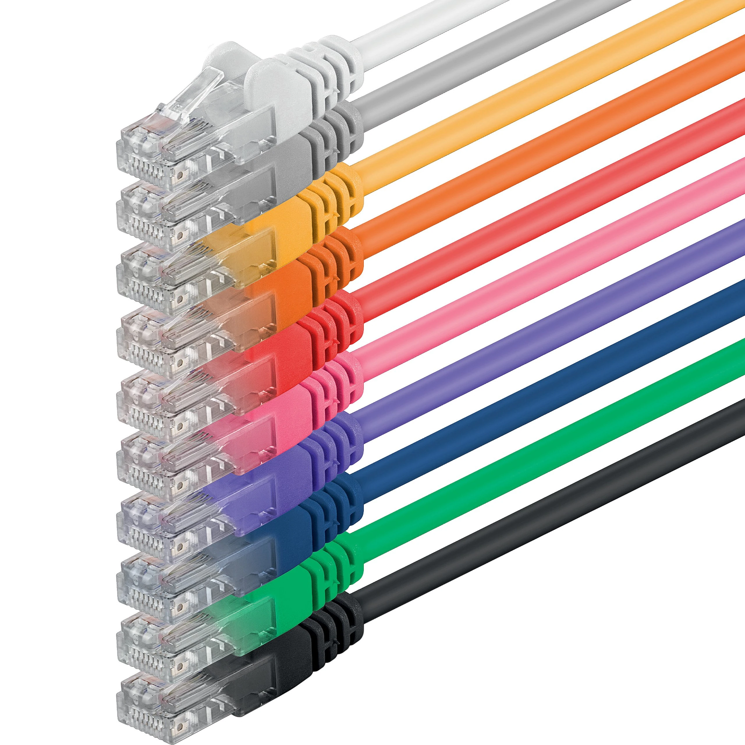 0.5m - 10 colors - (PACK) - CAT.6 CAT6 Ethernet LAN network cable 1000 Mbit/s patch cable