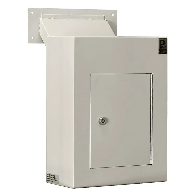 Protex WDC-160 Wall/Door Through Drop Box,for Keys, car remotes, Cash, Checks and envelopes, Metal Baffle, Pre-drilled mounting Holes,Double Steel Door, with Adjustable Chute - Image 1