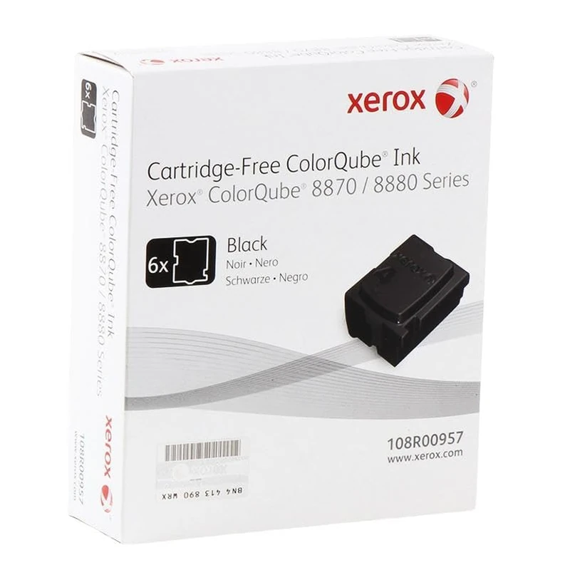 Xerox ColorQube 8870/8880 Black Solid Ink (6 sticks, 16,700 Pages) - 108R00957 - Image 1