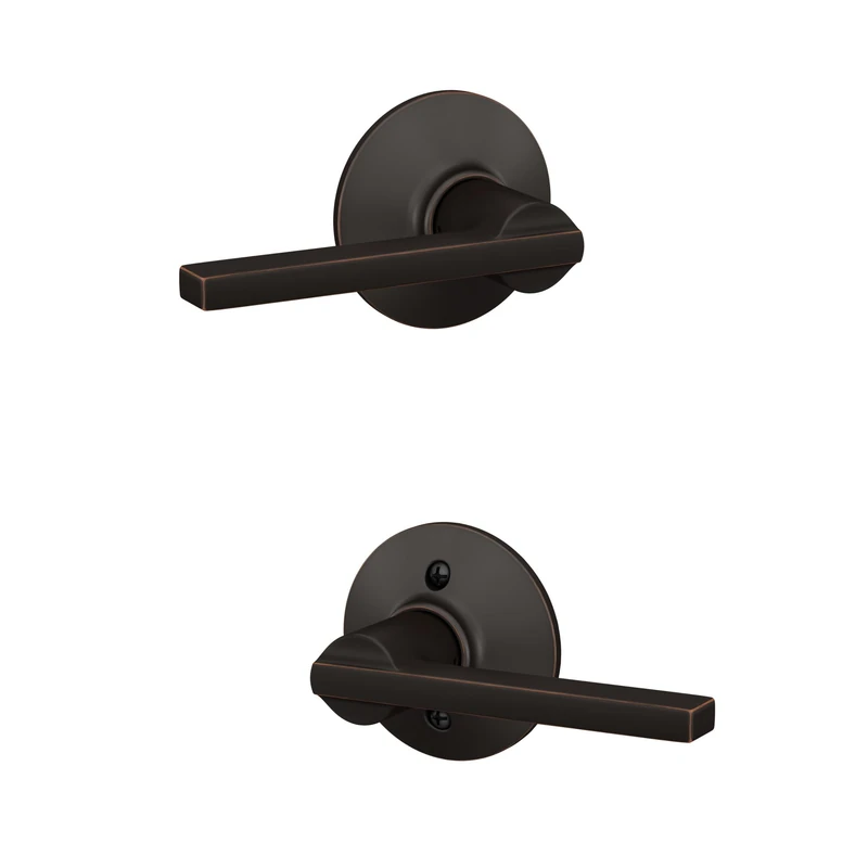 Schlage F10 LAT 716 Latitude Passage Lever, Aged Bronze