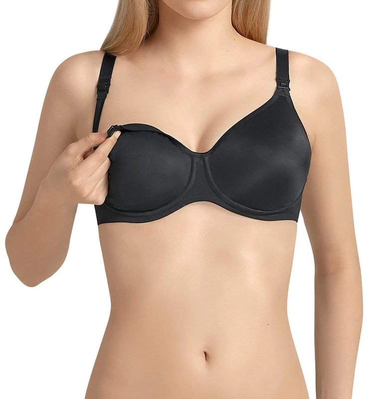Anita Women's 5068 Seamless Underwired Nursing Bra, Black, 34I