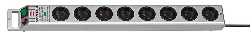 Brennenstuhl Super-Solid 2.5 m H05VV-F 3G1.5 power strip with surge protection, 13500 A, French plug-in system