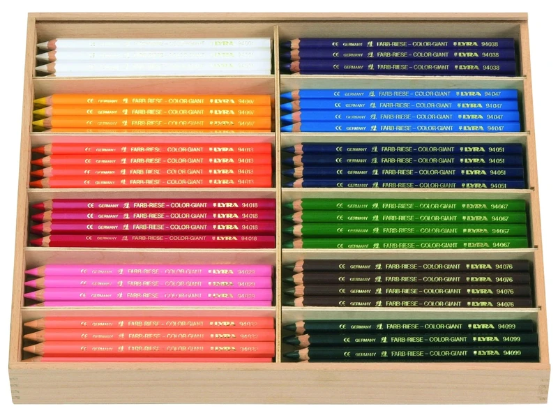 Lyra 3944144 Giant Colour Crayons Painted Wooden Box with 144 Pencils
