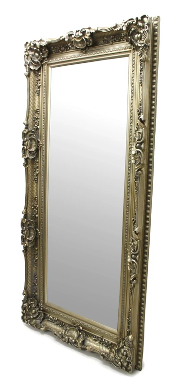 Chichi Mirrors Silver Large French Elaborate Wall Mirror 6ft x 3ft, Wood, 175x89