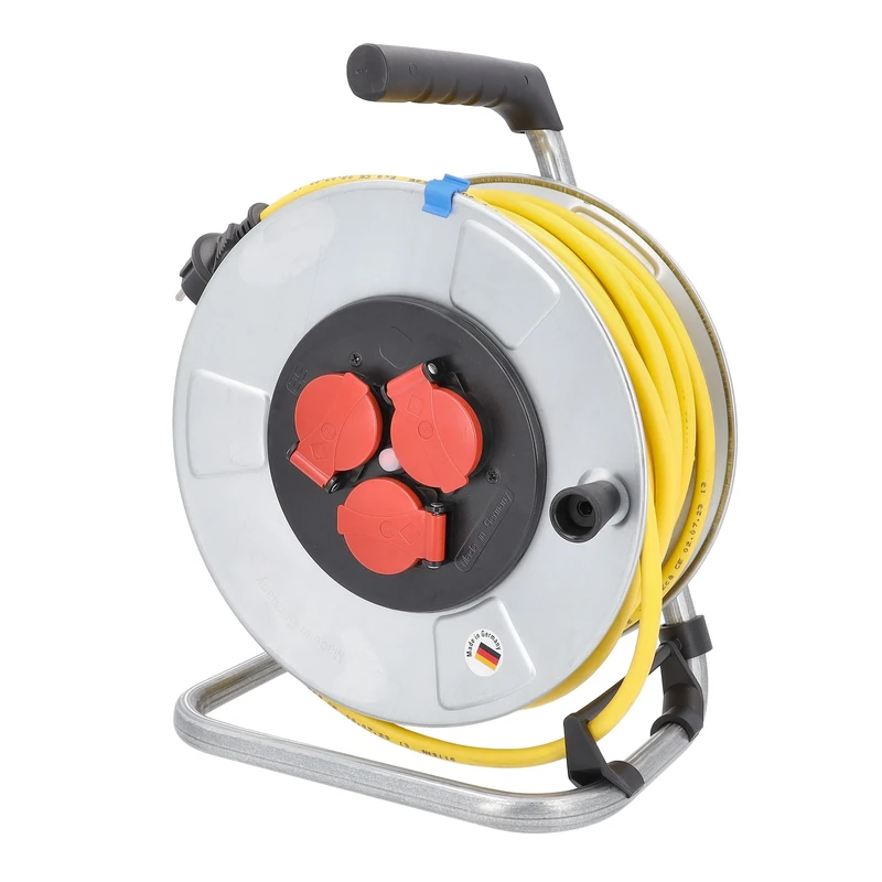 as – Schwabe Metal Cable Drum, Cable Roller, Type: K35, Protection Class: IP44, for Garden, Lawn Mower and Outdoor, 10343