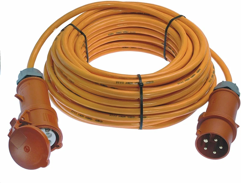 as - Schwabe 59625 CEE extension 400 V / 16 A, 25 m H07BQ-F 5G2.5, orange, IP44 commercial, construction site