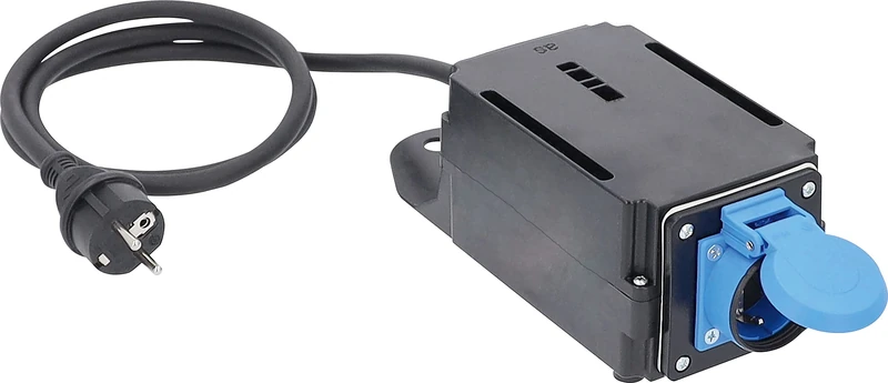 as - Schwabe MIXO inrush current limiter 230 V/16 A — Schuko socket with hinged lid max. 3600 W load — Current limiter with 1.5 m cable & plug — IP44 — Made in Germany — Black I 60533