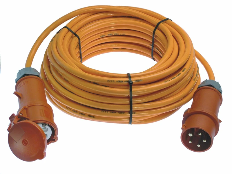 As-Schwabe 60562 Standard Electrical 16A 400V Extension CEE 25 M/H07BQ-F5G2.5 Plug with Phase Invert Orange IP44 Outdoor Use German Import - Image 1