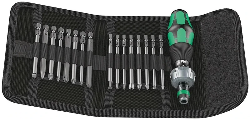 Wera Kraftform Kompakt 60 Ratchet screwdriver & Bit Set, 17pc, 05051040001