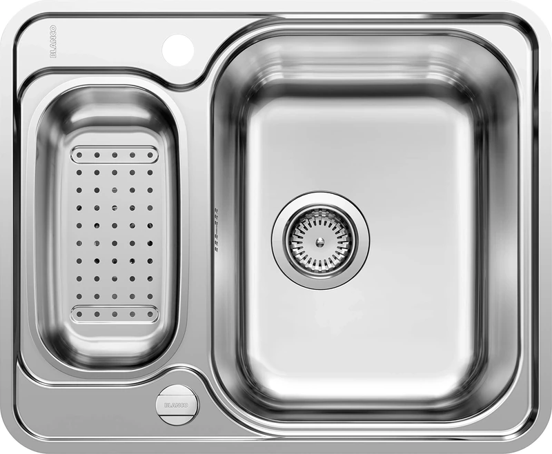 BLANCO Lantos 6-IF – Kitchen Sink for 60 cm Wide Base Units – with IF Flat Rim Without Draining Board – Stainless Steel Brushed Finish – 516676