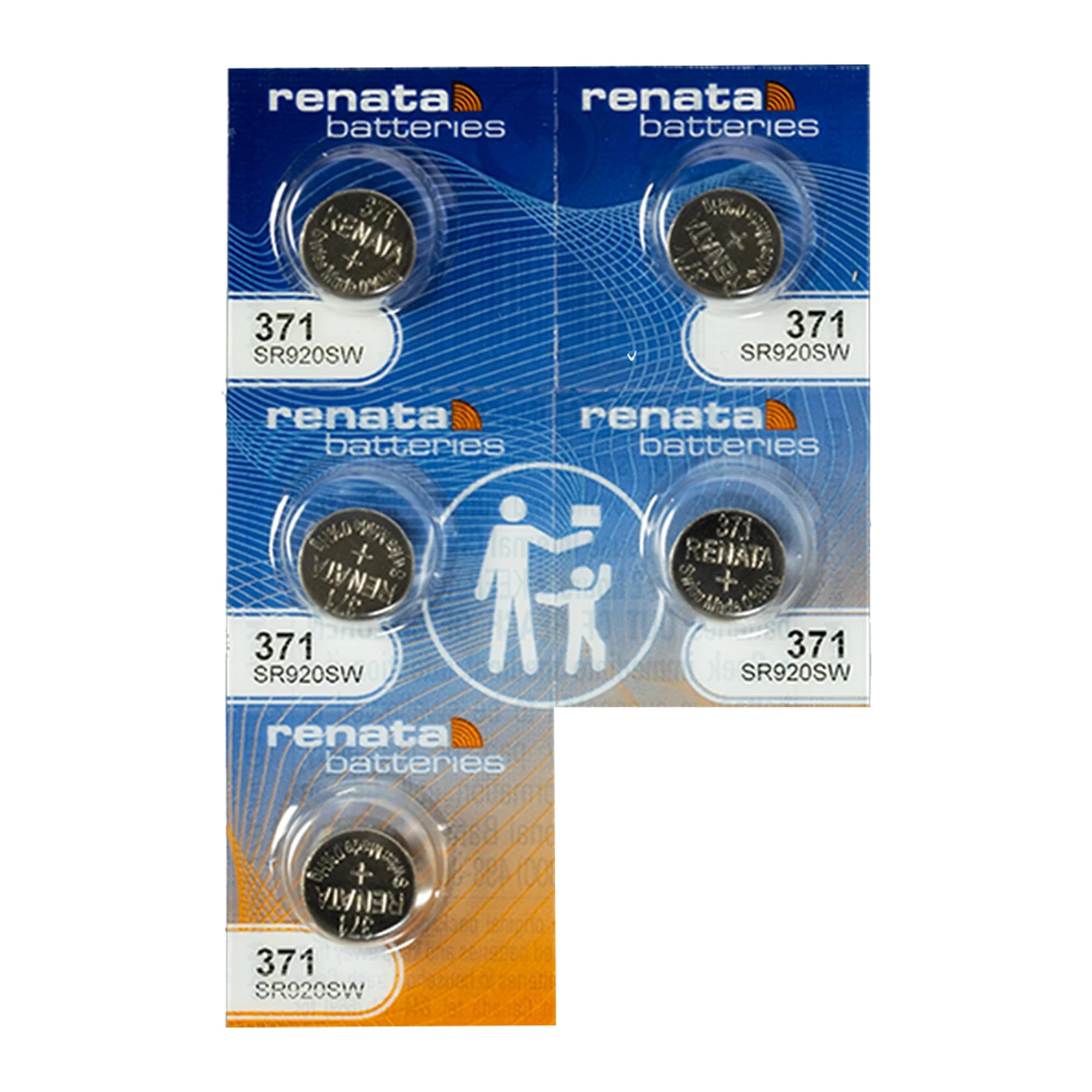 Renata #371 Silver Oxide Battery - 5 Pack