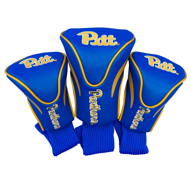 Team Golf NCAA Pittsburgh Panthers Contour Golf Club Headcovers (3 Count) Numbered 1, 3, & X, Fits Oversized Drivers, Utility, Rescue & Fairway Clubs, Velour lined for Extra Club Protection
