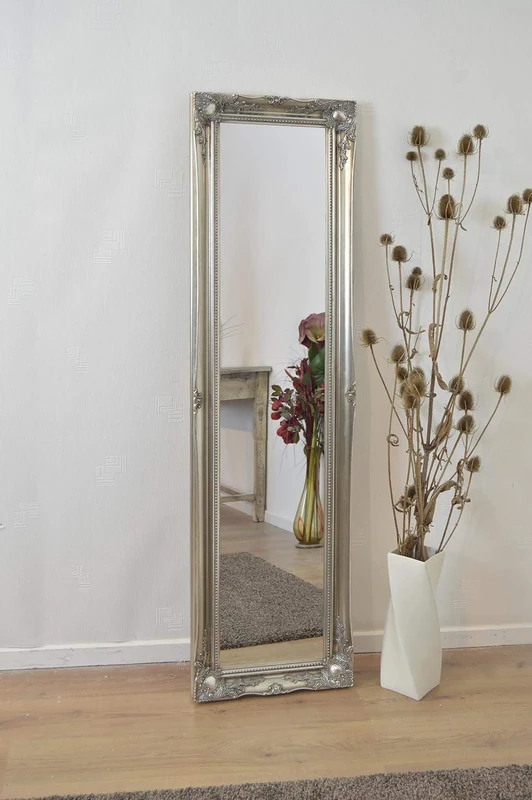 Mirror Silver Shabby Chic Antique Style Rectangular Dressing/Hall Complete Wi...,168x46,829348760-1