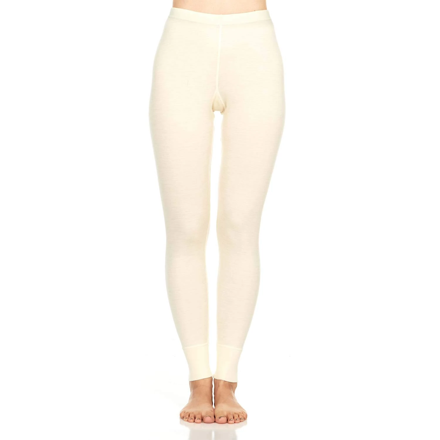 100% Merino Wool Women's Midweight Base Layer Bottoms - Thermal Underwear - No Itch Renewable Fabric - Natural Cream - X-Small