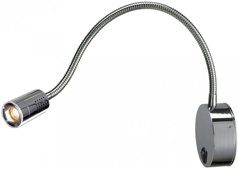 SLV DIO Flex Plate LED Wall Light Chrome, 1x1W, Warm White, 3000K