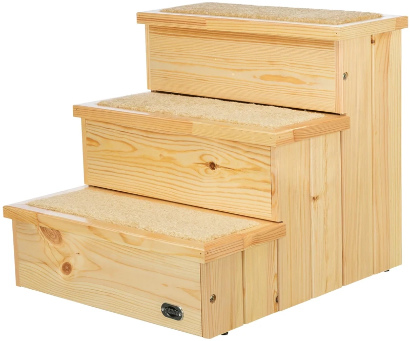 Trixie Petstair Stairs For Dogs And Cats, Birch, 40X38 45cm - Carpet Covered Steps Secure Footing