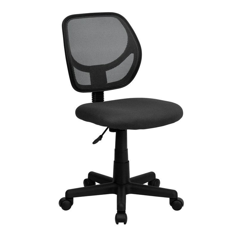 Flash Furniture Neri Low Back Gray Mesh Swivel Task Office Chair with Curved Square Back