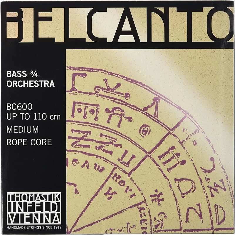 Thomastik Saiten für Kontrabass Belcanto Rope Core Orchesterstimmung Satz 3/4 mittel für Mensur 1040-1060 mm / 41-41.7"