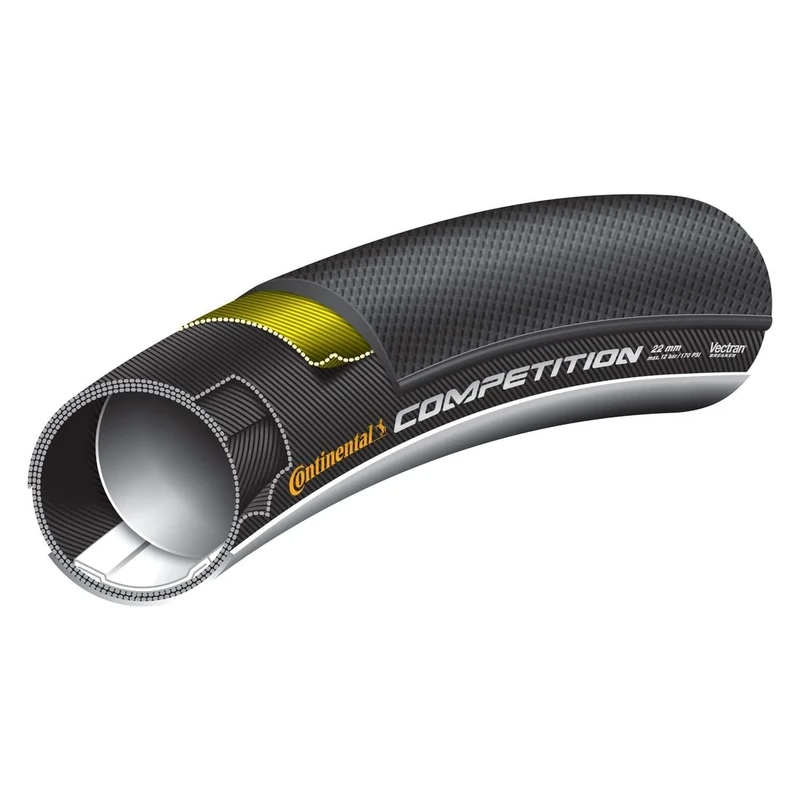 Continental - Competition Vectran Tubular Tyre, Black, 700x22mm