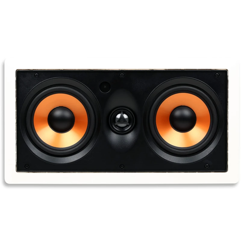 Micca M-CS Dual 5.25 Inch 2-Way MTM In-Wall Speaker with Pivoting 1" Silk Dome Tweeter (Each, White)