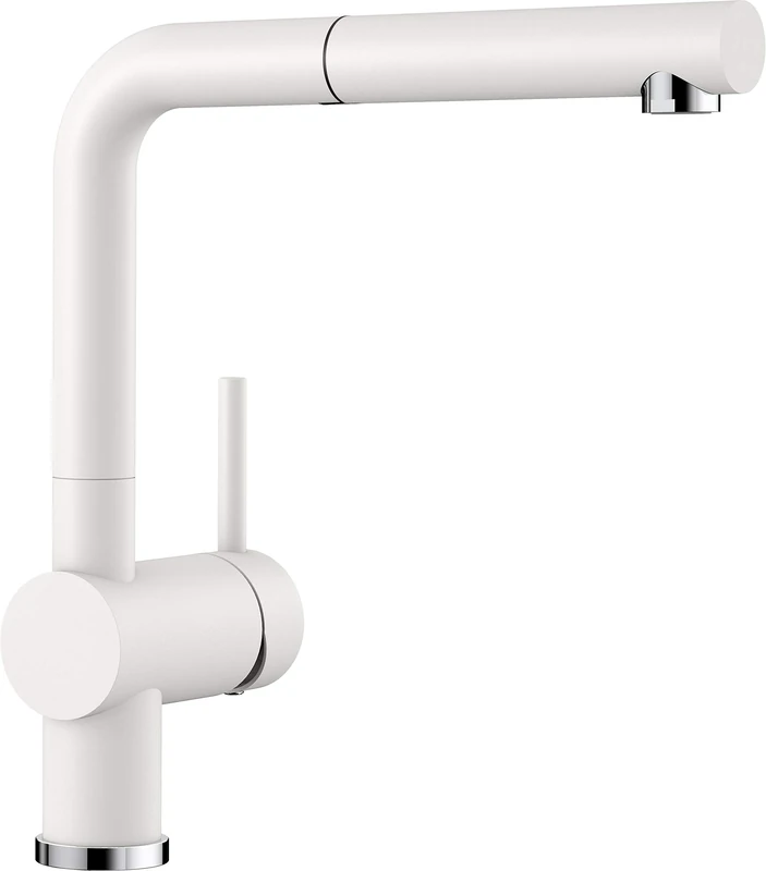 BLANCO LINUS-S 516692, Kitchen Mixer Tap, SILGRANIT Look With Pull-out Spout, High Pressure, White
