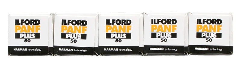Ilford PanF+ 120mm Medium Format Film - 5 Individually Packed Rolls