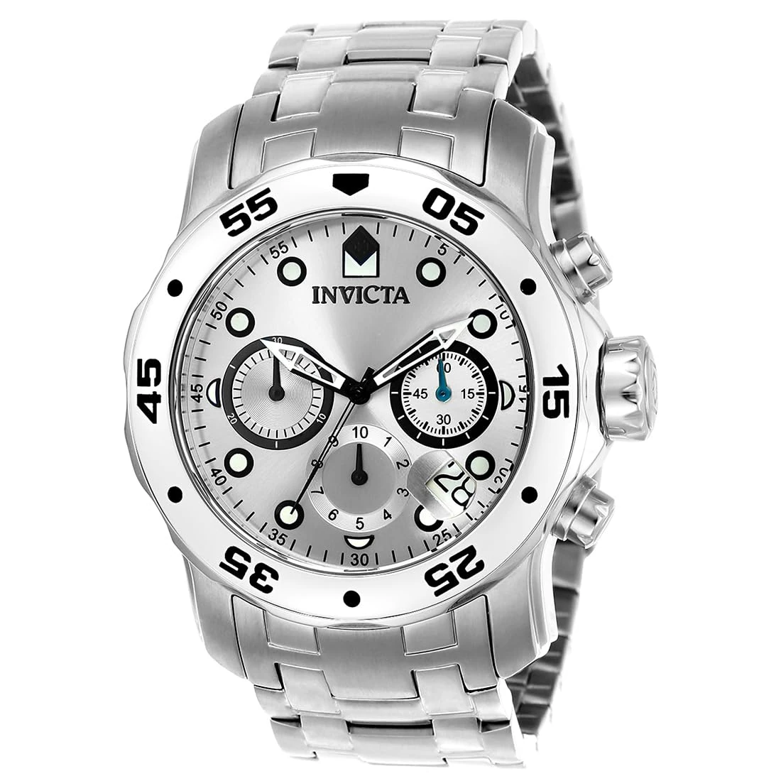 Invicta Pro Diver - SCUBA 0071 Men's Watch - Waterproof - Analogue - Quartz Movement - stainless steel with silver dial - 48mm