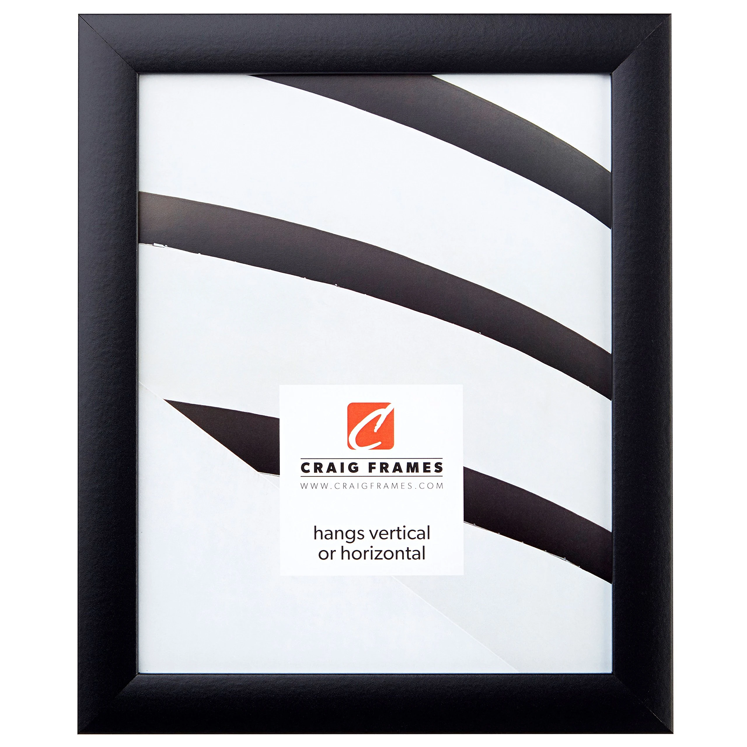 Craig Frames 1WB3BK 17 by 31-Inch Picture/Poster Frame, Smooth Finish, 1-Inch Wide, Matte Black