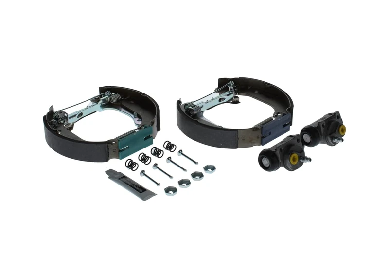 Bosch KS129 Kit Super Pro - Rear drum brake kit - 1 pre-assembled set, 2 wheel brake cylinders, 4 brake shoes