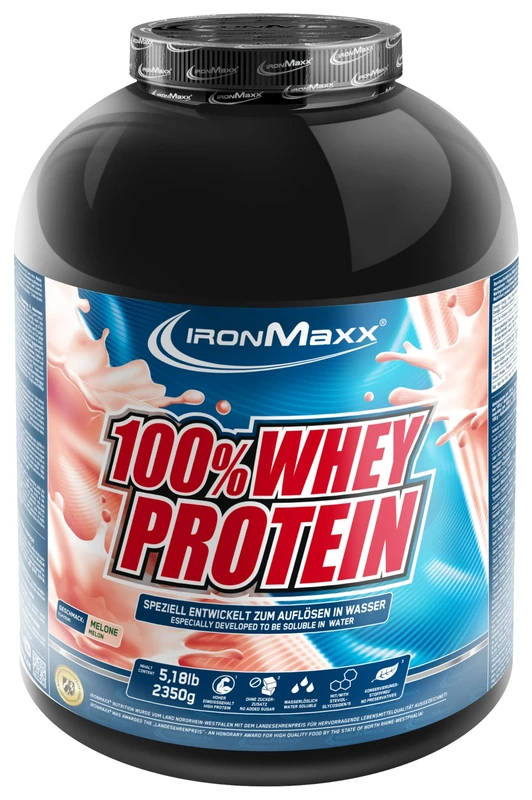 IronMaxx 100% Whey Protein Powder 2350g - Melon | High Protein Shake with BCAAs & EAAs | Low Carb & Low Sugar Whey | Ideal for Muscle Gain, Diet & Fitness Design May Vary