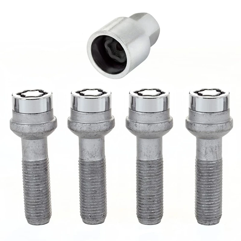McGard 28044SU Wheel Lock Bolts SU M14 x 1,5, radius seat, shaft length 37,1 mm, Overall length 67,6 mm, Hex size 19mm, Key diameter 25,8 mm, Chrome