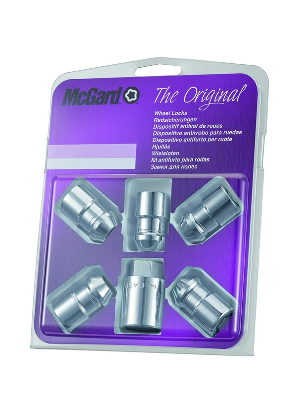 24532SU Wheel Lock Nuts SU, 5 lock set 7/16x20, cone seat, total length 37,0 mm, Hex size 19mm, Key diameter 27,7 mm