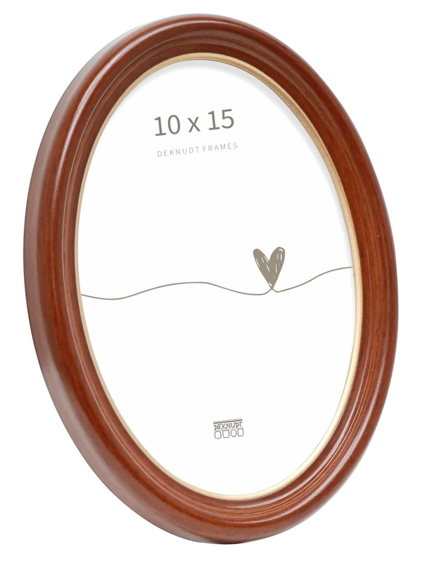 Deknudt Frames S100H1-10.0X15.0 Oval Walnut Photo Frame 18 x 14 x 2 cm