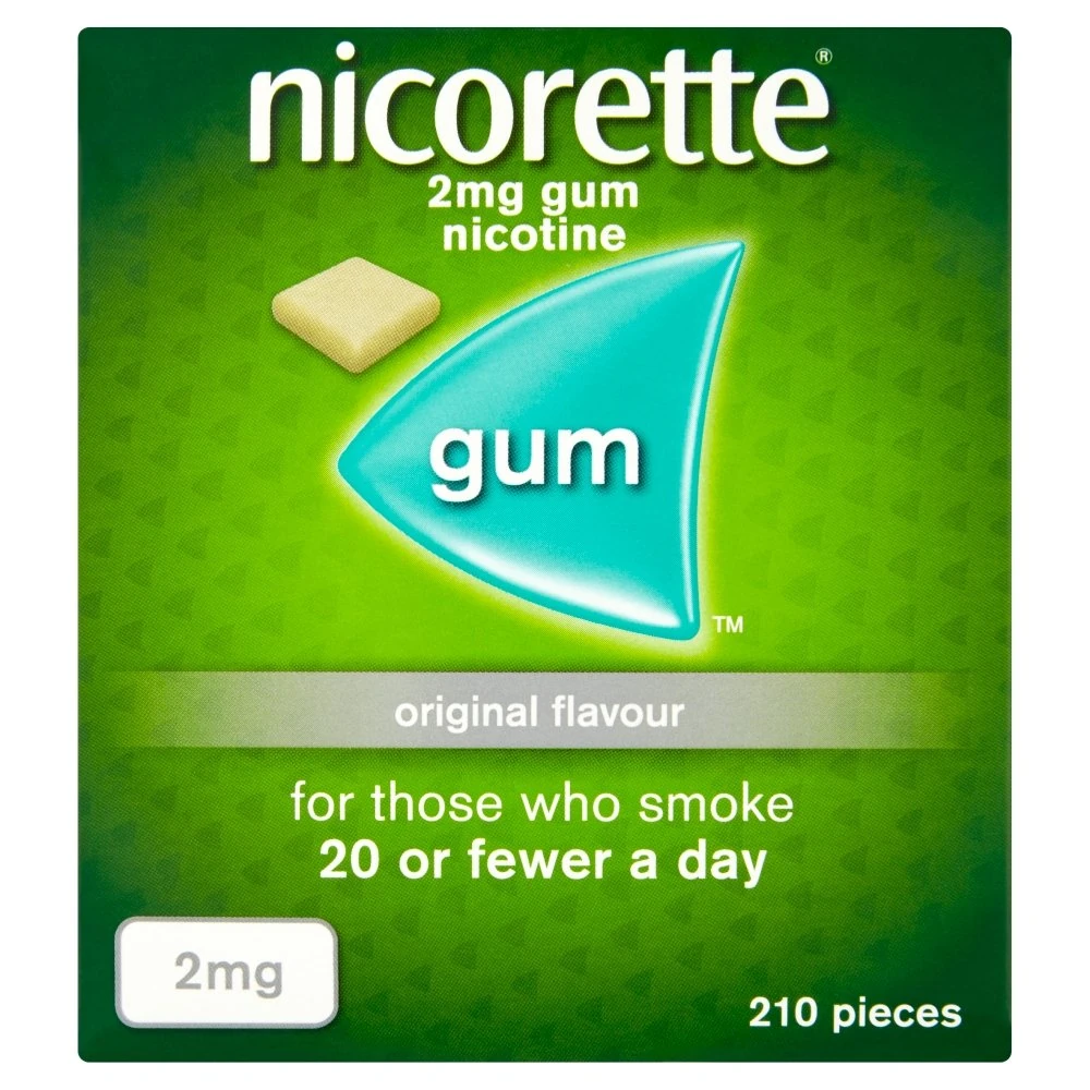 Nicorette Original 2mg Gum (210 pieces), Discreet Stop Smoking and Stop Vaping Aid to Help you Quit For Good, Tackle Cravings and Withdrawal Symptoms, Nicotine Gum (Quit Smoking or Vaping)