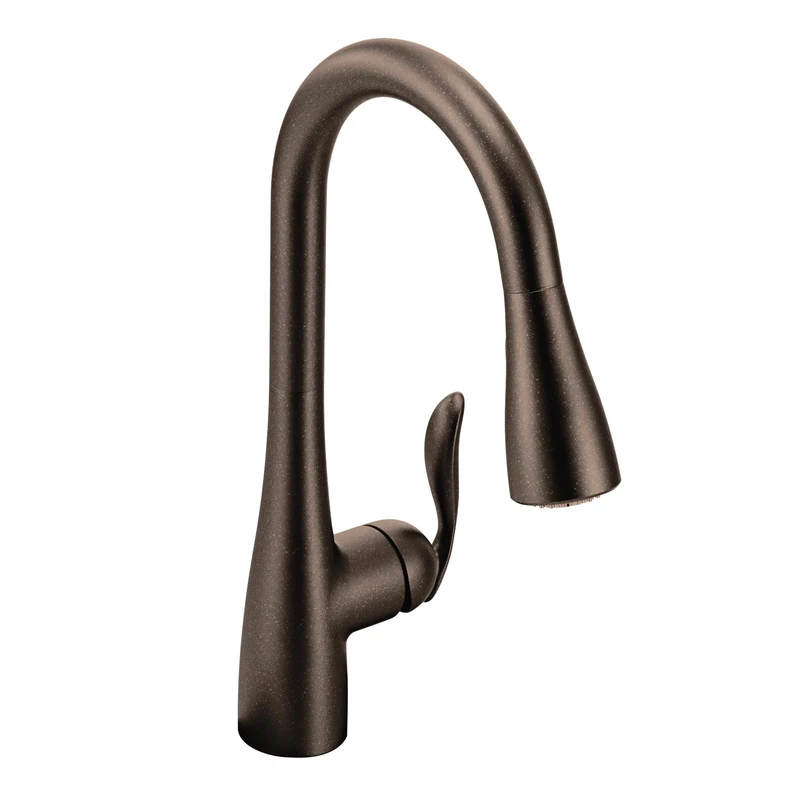 Moen 7594ORB Arbor One Handle Pulldown Kitchen Faucet Featuring Power Boost and Reflex, Oil-Rubbed Bronze