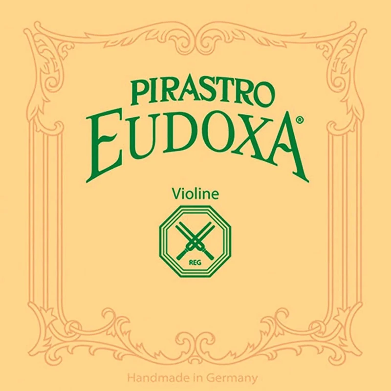 Pirastro Eudoxa Violin String Set, 4/4 Medium - Traditional Replacement Aluminium Wound Gut Cored String Set - Low Tension Strings for Violin Players