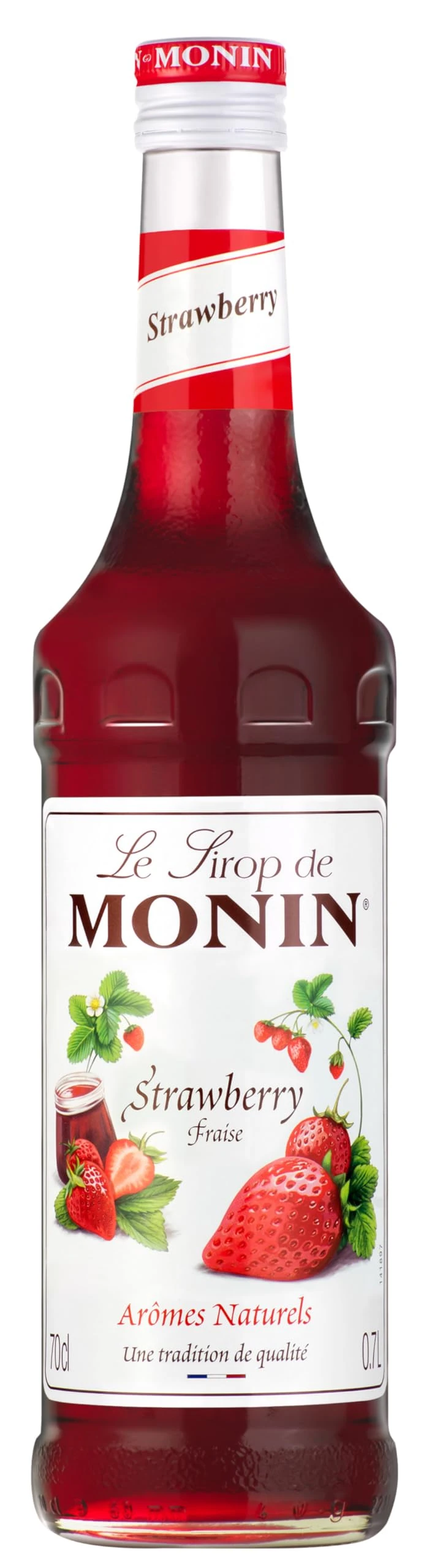 MONIN Premium Strawberry Syrup 700ml for Cocktails and Mocktails. Vegan-Friendly, Allergen-Free, 100% Natural Flavours and Colourings
