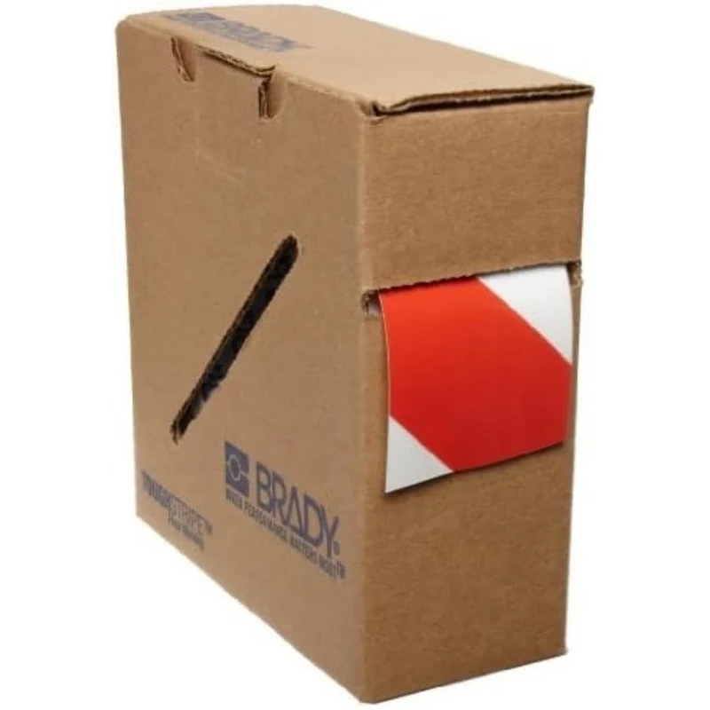 Toughstripe Striped Ribbon, 50.80mm x 30.48m, Red/White