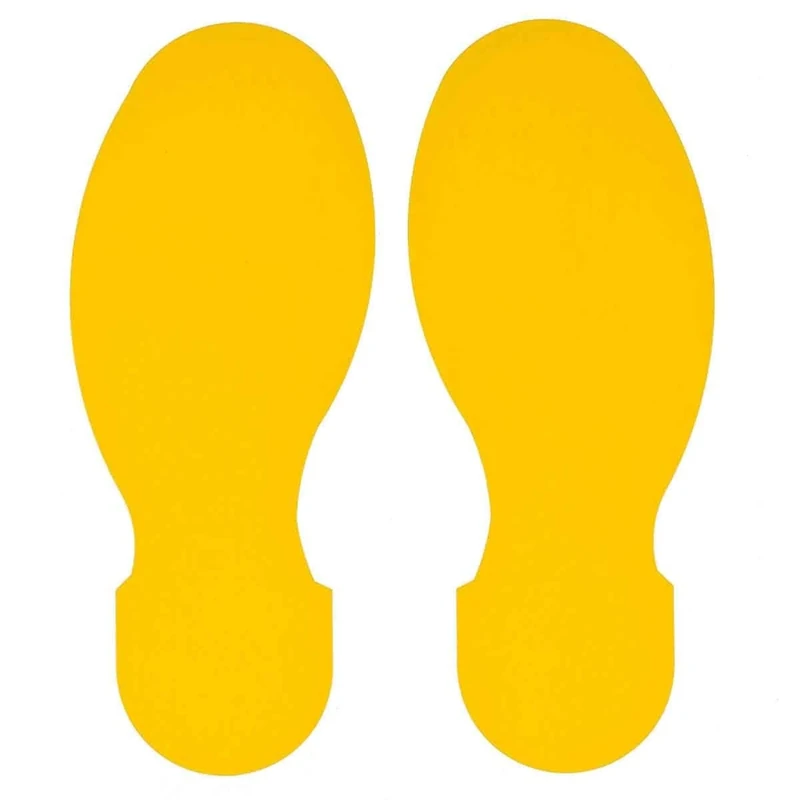 Toughstripe Footprint Marker, 88.90mm x 254mm x 254mm, Yellow, Pair of 5