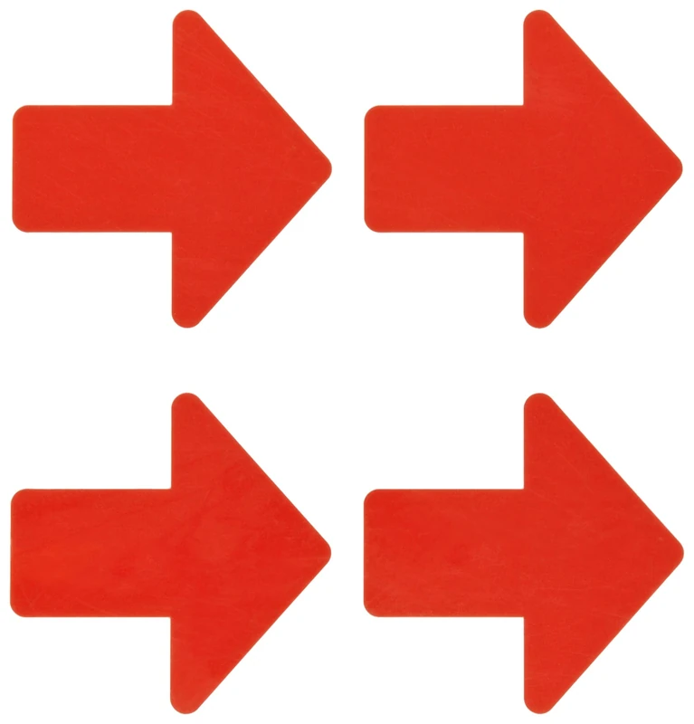 ToughStripe Arrow Marker, 50.80mm x 127mm, Red, Pack of 100