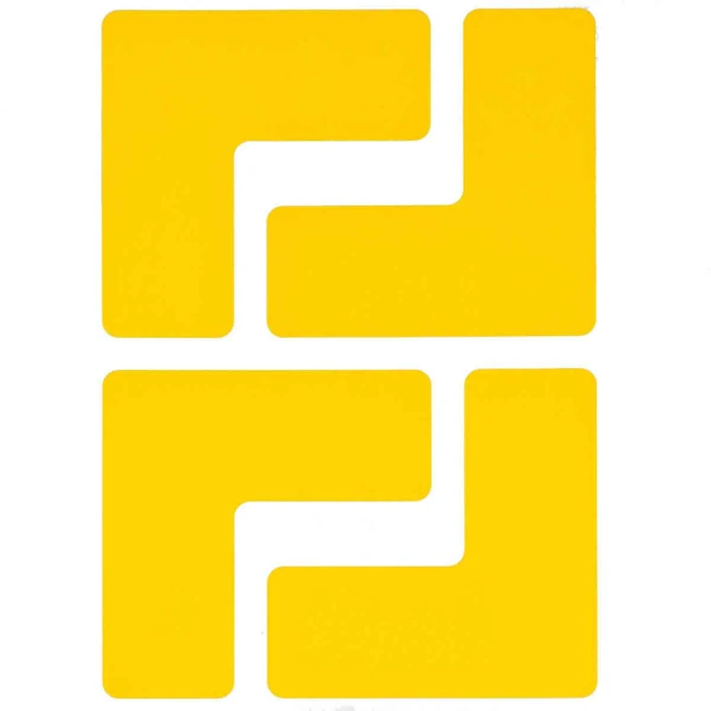 Toughstripe L Corner Marker, 50.80mm x 127mm x 127mm, Yellow, Pack of 20