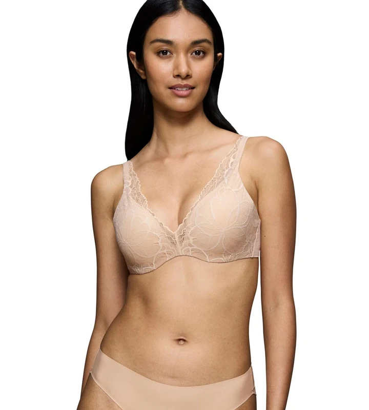 Triumph Women's Body Make-Up Illusion Lace WP Bra, Nude Beige, 34DD