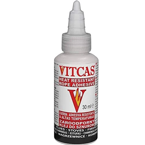 VITCAS 30 ml Fire Rope Seal Adhesive - White Thermal Heat Resistant Glue – Wood Fired – Multi Fuel Stoves - Range Cookers - Fixing Fiber Rope - Up to 1000 degree Celsius