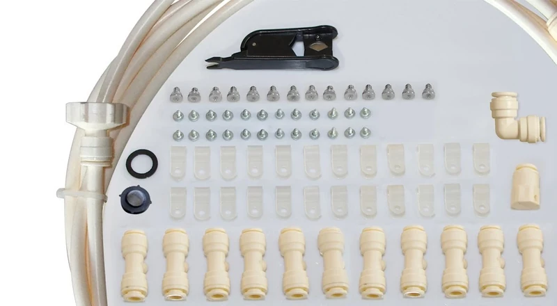 O'FRESH Terrace misting sytem 15m for Pergola Greenhouse Umbrella - High Performance Outdoor misting System with 12 Stainless Steel nozzles - 15 Meters - Outdoor air Conditioning - Repels Mosquitoes