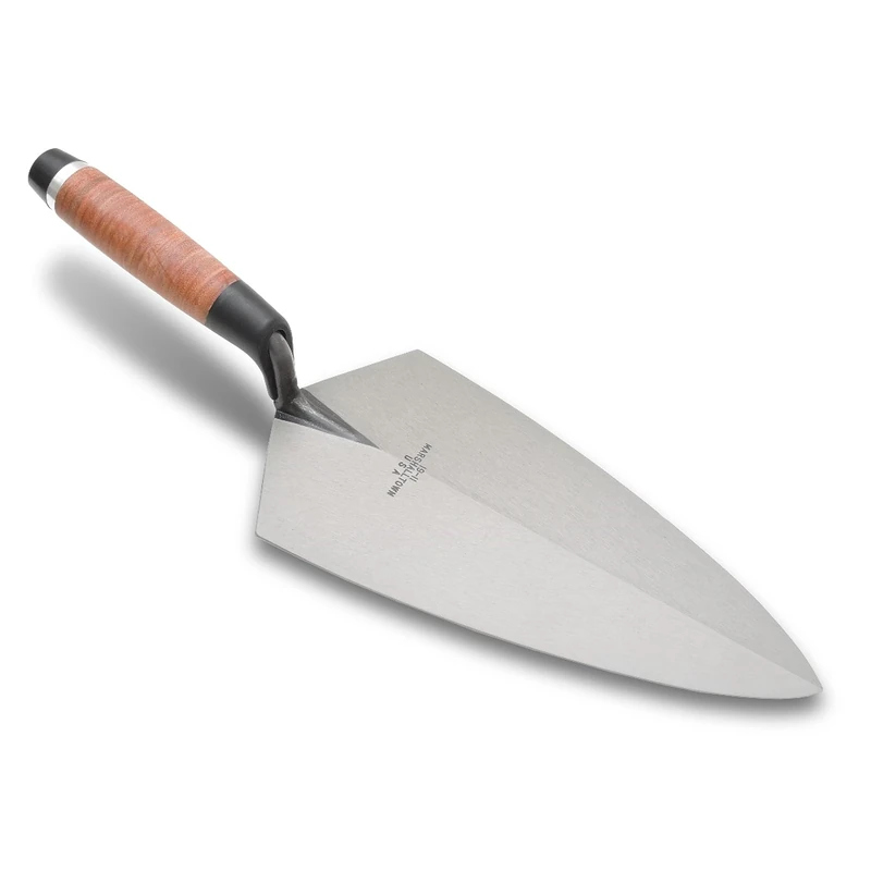 MARSHALLTOWN Philadelphia Brick Trowel, 241 x 121 mm Masonry Tool, Leather Handle, Made in The USA, 19L9.5