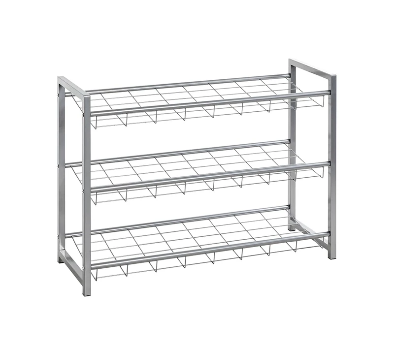 HAKU Möbel Shoe-Rack Alu, Metal - Size: W 80 cm X H 60 cm X D 30 cm, Style: Modern