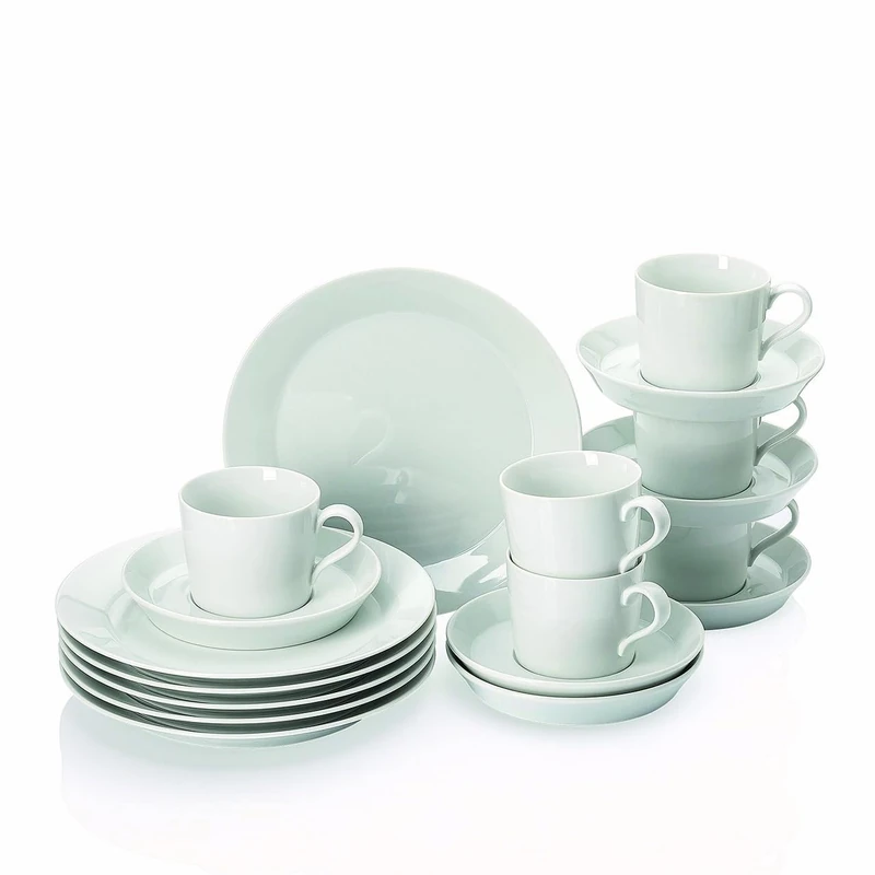 Arzberg Tric 49700 10430-800001-14430 28352 Coffee Set 18 Pieces White Porcelain, 29.1 x 21.7 x 32.19 cm